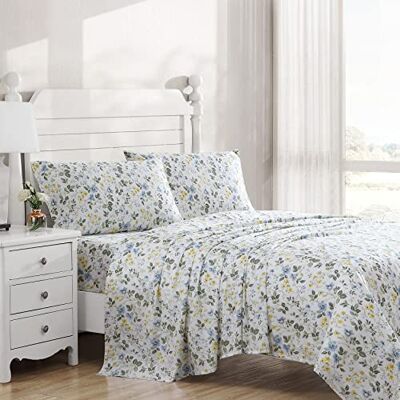 Laura Ashley Home Super King Size beddengoed van zacht katoen-satijn elegante wooncultuur glad en ademend (bloemenweideblauw, super king size bed) Laura Ashley Home Super King Size beddengoed van zacht katoen-satijn elegante wooncultuur glad en ademend (bloemenweideblauw, super king size bed)