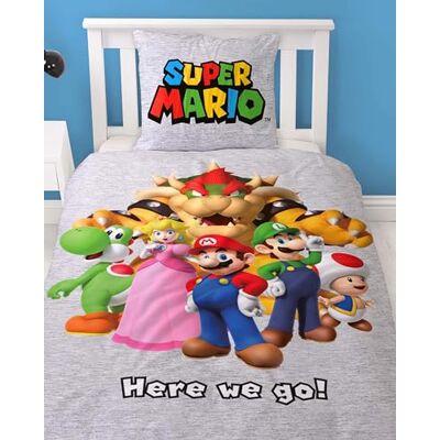 Character World Beddengoed 135 x 200 cm, Biber, Nintendo Super Mario, behaaglijk en zacht, voor de winter, 1 x kussensloop 80 x 80 cm + dekbedovertrek 135 x 200 cm, 100% katoen, beddengoed voor kinderen Character World Beddengoed 135 x 200 cm, Biber, Nintendo Super Mario, behaaglijk en zacht, voor de winter, 1 x kussensloop 80 x 80 cm + dekbedovertrek 135 x 200 cm, 100% katoen, beddengoed voor kinderen