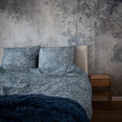 Cotton Market Beddengoedset, microvezel, katoen, 3-delig, dekbedovertrek 220 x 200 cm en 2 kussenslopen 70 x 80 cm, blauw patroon Cotton Market Beddengoedset, microvezel, katoen, 3-delig, dekbedovertrek 220 x 200 cm en 2 kussenslopen 70 x 80 cm, blauw patroon