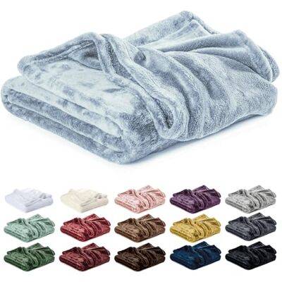 Lavea ® Fleecedeken, 270 x 240 cm, King Size, zacht, warme deken van zachte microvezel, voor bank en bed, ademend en gemakkelijk te wassen, winterblauw Lavea ® Fleecedeken, 270 x 240 cm, King Size, zacht, warme deken van zachte microvezel, voor bank en bed, ademend en gemakkelijk te wassen, winterblauw