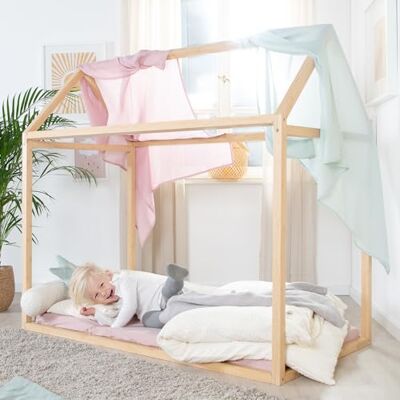 roba Hutbed 70 x 140 cm voor kinderen van FSC-gecertificeerd bamboe Montessori bed op de vloer Huis bed voor meisjes en jongens vanaf 12 maanden natuurlijk hout roba Hutbed 70 x 140 cm voor kinderen van FSC-gecertificeerd bamboe Montessori bed op de vloer Huis bed voor meisjes en jongens vanaf 12 maanden natuurlijk hout