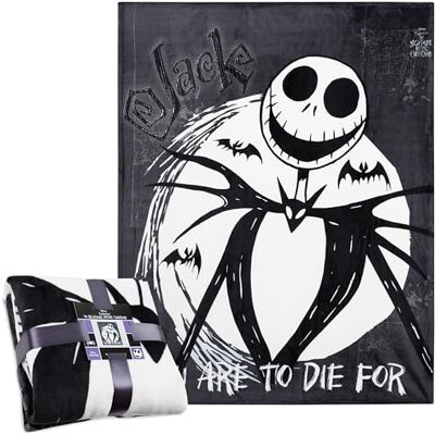 Disney The Nightmare Before Christmas Fleecedeken voor kinderen, zachte deken, 150 x 130 cm (zwart/wit) Disney The Nightmare Before Christmas Fleecedeken voor kinderen, zachte deken, 150 x 130 cm (zwart/wit)