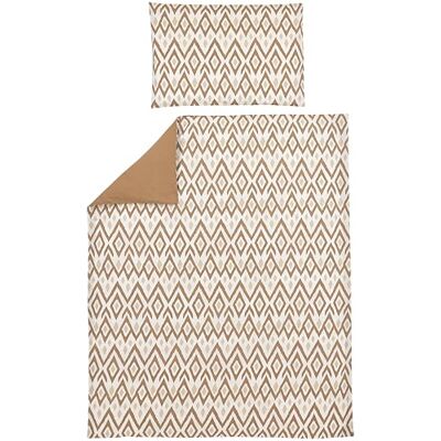 MEYCO Ikat babybeddengoed (ademend materiaal, dekbedovertrek van 100% katoen, inclusief kussensloop, machinewasbaar, geschikt voor de droger, afmetingen 100 x 135 cm), zand/karamel MEYCO Ikat babybeddengoed (ademend materiaal, dekbedovertrek van 100% katoen, inclusief kussensloop, machinewasbaar, geschikt voor de droger, afmetingen 100 x 135 cm), zand/karamel