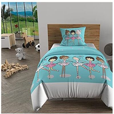 Soleil d'ocre , Beddengoedset, 140 x 200 cm, dansers, blauw, 100% katoen, 57 draden/cm², Soleil d'ocre , Beddengoedset, 140 x 200 cm, dansers, blauw, 100% katoen, 57 draden/cm²,