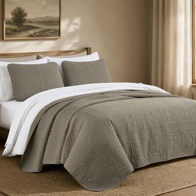 Chezmoi Collection Austin Extra grote beddengoedset, 3-delig (tweepersoonsbed, taupe) Chezmoi Collection Austin Extra grote beddengoedset, 3-delig (tweepersoonsbed, taupe)