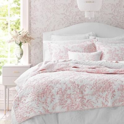 Laura Ashley Beddengoed voor tweepersoonsbed, omkeerbaar beddengoed van katoen met bijpassende kussenovertrekken, lichte woondecoratie voor alle seizoenen (Bedford Pink, Queen) Laura Ashley Beddengoed voor tweepersoonsbed, omkeerbaar beddengoed van katoen met bijpassende kussenovertrekken, lichte woondecoratie voor alle seizoenen (Bedford Pink, Queen)