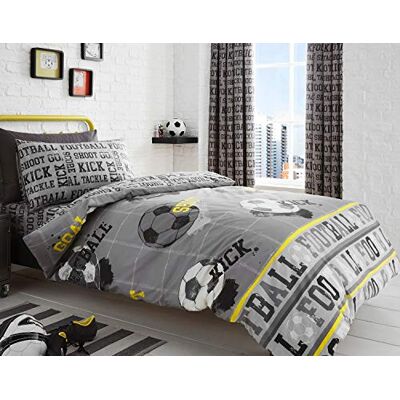 Bedlam Grijs Voetbal Dekbedovertrek 200 x 200 cm 2 Kussenslopen Omkeerbaar Patroon Beddengoed voor Jongens Slaapkamer Accessoires Bedlam Grijs Voetbal Dekbedovertrek 200 x 200 cm 2 Kussenslopen Omkeerbaar Patroon Beddengoed voor Jongens Slaapkamer Accessoires