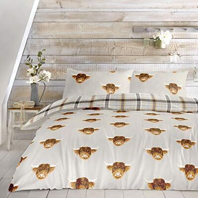 Fusion 3-delige beddengoedset voor tweepersoonsbed Highland koe patroon Onderhoudsvriendelijk Oker Fusion 3-delige beddengoedset voor tweepersoonsbed Highland koe patroon Onderhoudsvriendelijk Oker