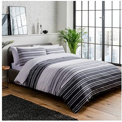 Sleepdown Dekbed van polyester katoen, zwart/grijs, twin-size Sleepdown Dekbed van polyester katoen, zwart/grijs, twin-size