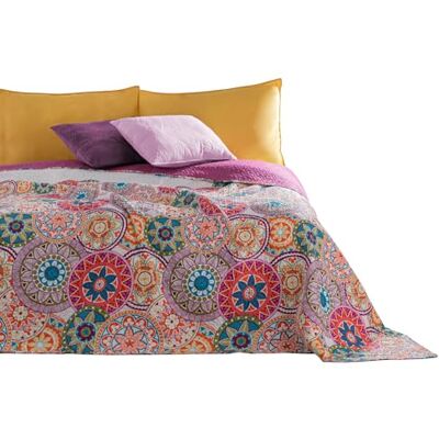 DecoKing 12222 sprei 200x220 cm roze violet wit bont antraciet bedsprei tweezijdig kleurig roze wit violet quilten Bibi DecoKing 12222 sprei 200x220 cm roze violet wit bont antraciet bedsprei tweezijdig kleurig roze wit violet quilten Bibi