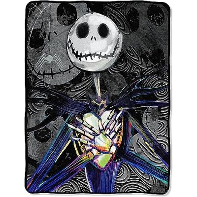 Disney Nightmare voor Kerstmis Dark Creep Micro Raschel deken, 106 x 152 cm, polyester, bruiloft Disney Nightmare voor Kerstmis Dark Creep Micro Raschel deken, 106 x 152 cm, polyester, bruiloft