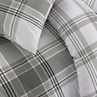 Sleepdown geruit grijs gestreept omkeerbaar zacht dekbedovertrek dekbedovertrek dekbedovertrek met kussenslopen kingsize (220 cm x 230 cm) Sleepdown geruit grijs gestreept omkeerbaar zacht dekbedovertrek dekbedovertrek dekbedovertrek met kussenslopen kingsize (220 cm x 230 cm)