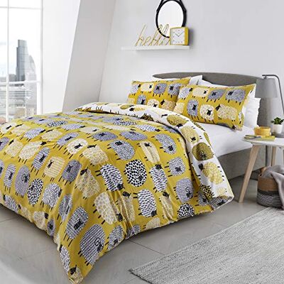 Fusion Omkeerbare beddengoedset, schaap, okerkleurig, super kingsize bed Fusion Omkeerbare beddengoedset, schaap, okerkleurig, super kingsize bed