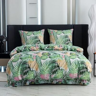 Cotton Market 3-delige beddengoedset van microvezel en katoen Met ritssluiting Bloemenpatroon Dekbedovertrek met 2 kussenslopen 70 x 80 cm Bolivia/groen Cotton Market 3-delige beddengoedset van microvezel en katoen Met ritssluiting Bloemenpatroon Dekbedovertrek met 2 kussenslopen 70 x 80 cm Bolivia/groen