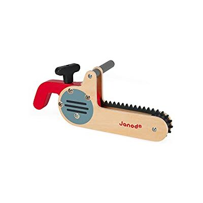 Janod J06471 Kettingzaag van hout Draaiende siliconen ketting, realistisch geluid Compatibel met rechts- en linkshandigen Knutselspeelgoed van FSC-gecertificeerd hout Van 3 tot 8 jaar, Janod J06471 Kettingzaag van hout Draaiende siliconen ketting, realistisch geluid Compatibel met rechts- en linkshandigen Knutselspeelgoed van FSC-gecertificeerd hout Van 3 tot 8 jaar,