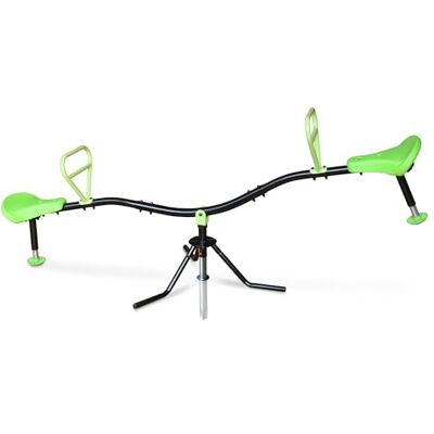 EXIT TOYS Draaibare schommel van staal, wipwap voor peuters en kinderen, draaibare wipwap voor buiten in de tuin, 193 x 60 x 73 cm, groen/zwart EXIT TOYS Draaibare schommel van staal, wipwap voor peuters en kinderen, draaibare wipwap voor buiten in de tuin, 193 x 60 x 73 cm, groen/zwart