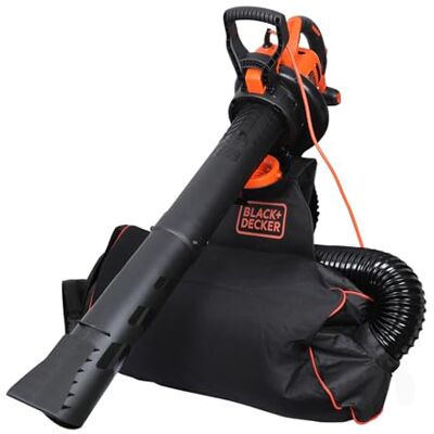 Black & Decker BEBLV300 Elektrische bladblazer met draad, stofzuiger + blazer, maaloptie, 3000 W Black & Decker BEBLV300 Elektrische bladblazer met draad, stofzuiger + blazer, maaloptie, 3000 W