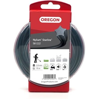 Oregon Nylum Star 2 mm 15 m bosmaaierdraad met vijf snijranden, duurzaam nylon in professionele kwaliteit, geschikt voor bosmaaiers op benzine Oregon Nylum Star 2 mm 15 m bosmaaierdraad met vijf snijranden, duurzaam nylon in professionele kwaliteit, geschikt voor bosmaaiers op benzine