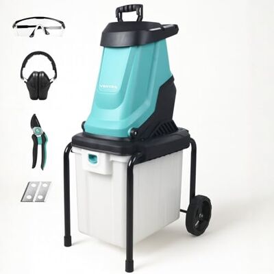 Ventra ® Elektrische molen – houtmolen – 3000 W – voor takken tot Ø 45 mm – opvangbak 55 l – 4500 omw/min – inclusief snoeischaar en reservemesjes Ventra ® Elektrische molen – houtmolen – 3000 W – voor takken tot Ø 45 mm – opvangbak 55 l – 4500 omw/min – inclusief snoeischaar en reservemesjes