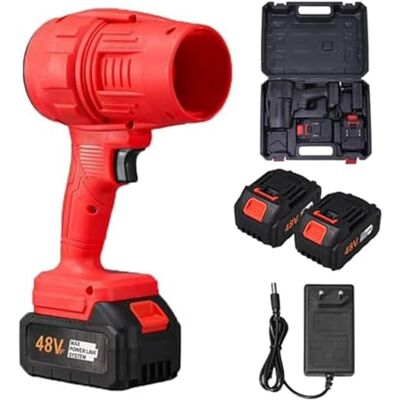JXYQZD Turbo-jetblazer, superkrachtig, draadloos, 190.000 omw/min, elektrische bladblazer met 2 batterijen, voor het reinigen van auto en tuin (rood) JXYQZD Turbo-jetblazer, superkrachtig, draadloos, 190.000 omw/min, elektrische bladblazer met 2 batterijen, voor het reinigen van auto en tuin (rood)