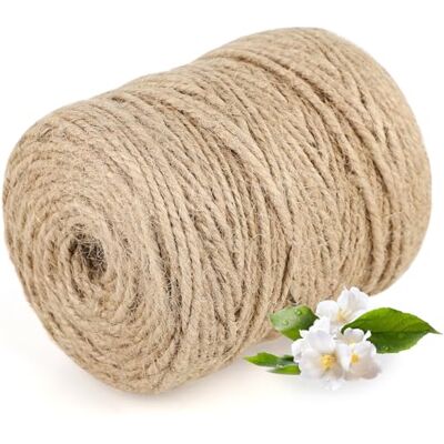Bafumiu Tuintouw van jute, 4 mm dik, 60 m spoel, voor tuin en handwerk, natuurlijke kleur, ideaal als jute koord voor vele toepassingen. Bafumiu Tuintouw van jute, 4 mm dik, 60 m spoel, voor tuin en handwerk, natuurlijke kleur, ideaal als jute koord voor vele toepassingen.