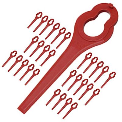 Spares2go 30 stuks kunststof messen compatibel met ALDI Ferrex 20V 40V accu-grastrimmer Spares2go 30 stuks kunststof messen compatibel met ALDI Ferrex 20V 40V accu-grastrimmer