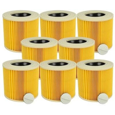 vhbw Lot de 8 filtres plissés compatibles avec les aspirateurs Kärcher WD 2.200, WD 2.240, WD 2.400 M, VC6000, WD1, WD 2, WD 2.250 Jaune Lavables vhbw Lot de 8 filtres plissés compatibles avec les aspirateurs Kärcher WD 2.200, WD 2.240, WD 2.400 M, VC6000, WD1, WD 2, WD 2.250 Jaune Lavables