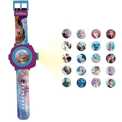 Lexibook Disney Frozen 2 verstelbare polshorloge digitaal display met 20 projecties van Elsa, Anna en Olaf voor meisjes blauw en paars Lexibook Disney Frozen 2 verstelbare polshorloge digitaal display met 20 projecties van Elsa, Anna en Olaf voor meisjes blauw en paars