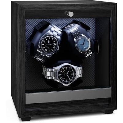 KLARSTEIN Brienz 3 automatische horloge-opwinder – stille opwinder voor 3 horloges, houten behuizing, 4 draaimodi, ledverlichting, geheugenkussen, USB-voeding KLARSTEIN Brienz 3 automatische horloge-opwinder – stille opwinder voor 3 horloges, houten behuizing, 4 draaimodi, ledverlichting, geheugenkussen, USB-voeding