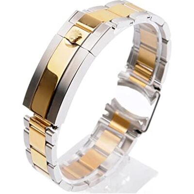 REFKIT Rolex horlogeband voor SUBMARINER en DAYTONA massief roestvrij staal, boogrand, herenhorloge accessoire (kleur: B, maat: 20 mm met logo) REFKIT Rolex horlogeband voor SUBMARINER en DAYTONA massief roestvrij staal, boogrand, herenhorloge accessoire (kleur: B, maat: 20 mm met logo)
