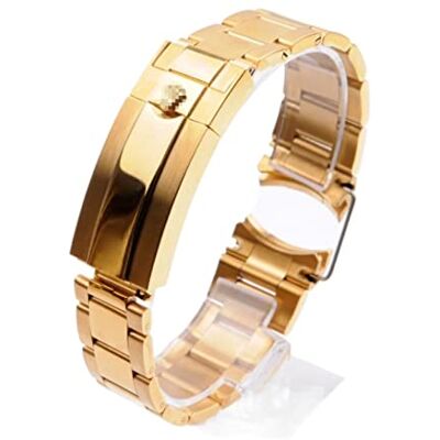 REFKIT Rolex horlogeband voor SUBMARINER en DAYTONA massief roestvrij staal, boogrand, herenhorloge accessoire (kleur: C, maat: 20 mm met logo) REFKIT Rolex horlogeband voor SUBMARINER en DAYTONA massief roestvrij staal, boogrand, herenhorloge accessoire (kleur: C, maat: 20 mm met logo)
