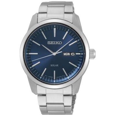 Seiko Solar herenhorloge van roestvrij staal met metalen band SNE525P1 Seiko Solar herenhorloge van roestvrij staal met metalen band SNE525P1