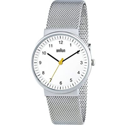 Braun Dameshorloge, uniseks, dames, klassiek, analoog, kwarts, BN0031WHSLMHL, wit Braun Dameshorloge, uniseks, dames, klassiek, analoog, kwarts, BN0031WHSLMHL, wit