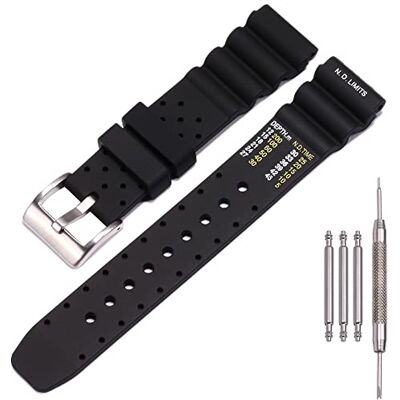 MCXGL 20 mm zachte siliconen armband, compatibel met Citizen Hyper Aqualand Duplex Promaster Waterdicht duikhorloge voor heren, 20 mm, siliconen, kunstkwarts MCXGL 20 mm zachte siliconen armband, compatibel met Citizen Hyper Aqualand Duplex Promaster Waterdicht duikhorloge voor heren, 20 mm, siliconen, kunstkwarts