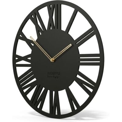 FLEXISTYLE Grote wandklok voor volwassenen, diameter 50 cm, retro wandklok van eikenhout, zonder tikkend geluid, voor de woonkamer FLEXISTYLE Grote wandklok voor volwassenen, diameter 50 cm, retro wandklok van eikenhout, zonder tikkend geluid, voor de woonkamer