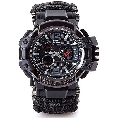WLDOCA 50 m waterdicht militair tactisch paracord horloge Multifunctioneel outdoor survivalhorloge voor heren Sporthorloges met kompasthermometer WLDOCA 50 m waterdicht militair tactisch paracord horloge Multifunctioneel outdoor survivalhorloge voor heren Sporthorloges met kompasthermometer