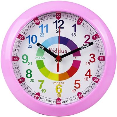 Kiddus Educatief horloge voor kinderen, jongens, meisjes, Time Teacher, analoog, met oefeningen Italiano roze Kiddus Educatief horloge voor kinderen, jongens, meisjes, Time Teacher, analoog, met oefeningen Italiano roze