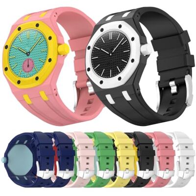 KingFan Siliconen horlogeband met geïntegreerde behuizing voor Audemars Piguet x Swatch Royal Pop zakhorloge, 12 uur aanpasbare richting, meerdere kleuropties, Siliconen, Geen edelsteen KingFan Siliconen horlogeband met geïntegreerde behuizing voor Audemars Piguet x Swatch Royal Pop zakhorloge, 12 uur aanpasbare richting, meerdere kleuropties, Siliconen, Geen edelsteen
