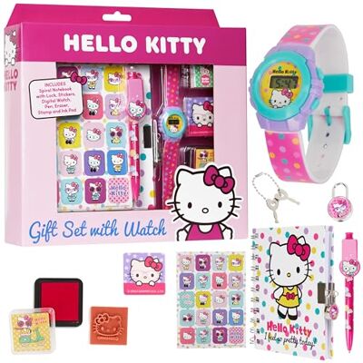 Hello Kitty Notitieboek, digitaal horloge, accessoires, meisjes, balpen, dagboek, met hangslot, gum, stempel, cadeau voor meisjes en tieners Hello Kitty Notitieboek, digitaal horloge, accessoires, meisjes, balpen, dagboek, met hangslot, gum, stempel, cadeau voor meisjes en tieners