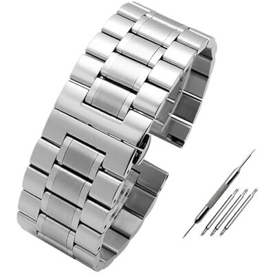 MGHN 24 mm 26 mm 28 mm roestvrij stalen horlogeband snelsluiting grote maat stalen riem voor mannen, 24 mm, Agaat MGHN 24 mm 26 mm 28 mm roestvrij stalen horlogeband snelsluiting grote maat stalen riem voor mannen, 24 mm, Agaat
