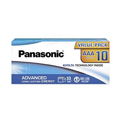Panasonic EVOLTA TECHNOLOGY INSIDE, AAA Micro LR03, 10 stuks in plasticvrije verpakking, 1,5 V, duurzame batterij, alkalinebatterij Panasonic EVOLTA TECHNOLOGY INSIDE, AAA Micro LR03, 10 stuks in plasticvrije verpakking, 1,5 V, duurzame batterij, alkalinebatterij
