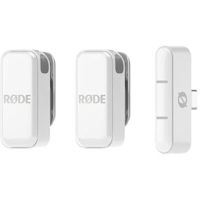 RØDE Compacte draadloze microfoon, twee microfoons met oplaadhoes voor het maken van smartphone-inhoud USB-C, wit RØDE Compacte draadloze microfoon, twee microfoons met oplaadhoes voor het maken van smartphone-inhoud USB-C, wit