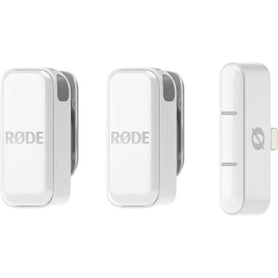 RØDE Compacte draadloze microfoon, twee microfoons met oplaadhoes voor het maken van smartphone-inhoud Lightning, wit RØDE Compacte draadloze microfoon, twee microfoons met oplaadhoes voor het maken van smartphone-inhoud Lightning, wit