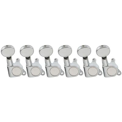 Musiclily Pro mechanica, 6-in-line, verzegeld, knop, ovaal, rechts, voor Fender Stratocaster, Telecaster, E-gitaar, rechts, chroom (6 stuks) Musiclily Pro mechanica, 6-in-line, verzegeld, knop, ovaal, rechts, voor Fender Stratocaster, Telecaster, E-gitaar, rechts, chroom (6 stuks)