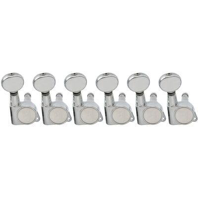 Musiclily Wilkinson Ratio 19:1 Mechanische 6 Online E-Z-LOK Vintage Ovaal Knop voor Fender Strat/Tele Style Elektrische Gitaar, Chroom Musiclily Wilkinson Ratio 19:1 Mechanische 6 Online E-Z-LOK Vintage Ovaal Knop voor Fender Strat/Tele Style Elektrische Gitaar, Chroom