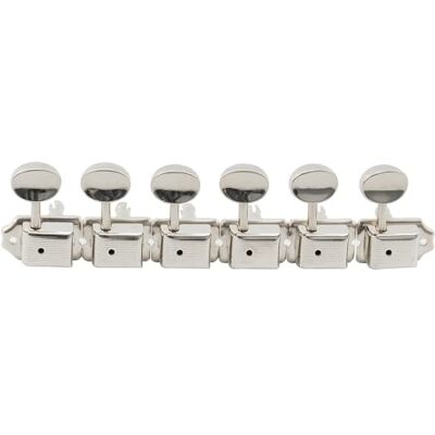 Musiclily Basic ratio 15:1 mechanische knop ovaal vintage 6-in-line half verzegeld voor elektrische gitaar Strat Tele-stijl, chroom (6 stuks) Musiclily Basic ratio 15:1 mechanische knop ovaal vintage 6-in-line half verzegeld voor elektrische gitaar Strat Tele-stijl, chroom (6 stuks)