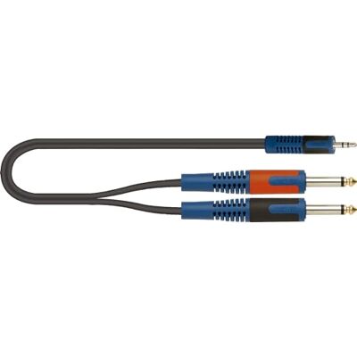 QUIK LOK Rok Solid RKSA/140-1 meter audio-inzetkabel mini stereo jack 3,5 mm 2 x mono-jack zwart QUIK LOK Rok Solid RKSA/140-1 meter audio-inzetkabel mini stereo jack 3,5 mm 2 x mono-jack zwart
