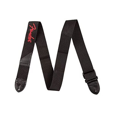 Fender Gitaarriem van polyester met rood logo, verstelbaar, 83 tot 53 cm, zwart Fender Gitaarriem van polyester met rood logo, verstelbaar, 83 tot 53 cm, zwart