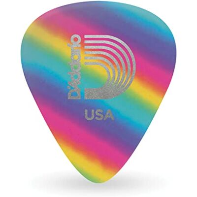 Waves Lichte celluloïde plectrums, regenboogdesign, 10 stuks Waves Lichte celluloïde plectrums, regenboogdesign, 10 stuks
