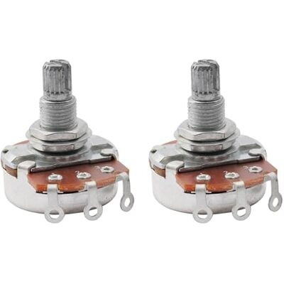 Musiclily B250K Metrische Coarse 18-Spline Split Shaft lineaire as potentiometers voor elektrische gitaar en bas (2 stuks) Musiclily B250K Metrische Coarse 18-Spline Split Shaft lineaire as potentiometers voor elektrische gitaar en bas (2 stuks)